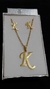 Set Inicial K Dije + Cadena + Aros Dorados en internet