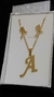 Set Inicial A Dije + Cadena + Aros Dorados - comprar online