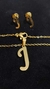 Set Inicial J Dije + Cadena + Aros Dorados - Sweet Love Accesorios