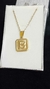 Set Dije Inicial B Dorado Cuadrado con Cadena - Sweet Love Accesorios