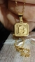 Set Dije Inicial B Dorado Cuadrado con Cadena - comprar online