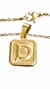 Set Dije Inicial D Dorado Cuadrado con Cadena