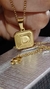 Set Dije Inicial D Dorado Cuadrado con Cadena - comprar online