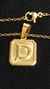 Set Dije Inicial D Dorado Cuadrado con Cadena - Sweet Love Accesorios