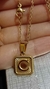 Set Dije Inicial C Dorado Cuadrado con Cadena - Sweet Love Accesorios