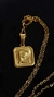 Set Dije Inicial E Dorado Cuadrado con Cadena - Sweet Love Accesorios