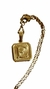 Set Dije Inicial E Dorado Cuadrado con Cadena