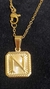 Set Dije Inicial N Dorado Cuadrado con Cadena - Sweet Love Accesorios