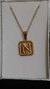 Set Dije Inicial N Dorado Cuadrado con Cadena en internet