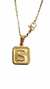 Set Dije Inicial S Dorado Cuadrado con Cadena