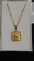 Set Dije Inicial S Dorado Cuadrado con Cadena en internet