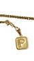 Set Dije Inicial P Dorado Cuadrado con Cadena