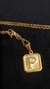 Set Dije Inicial P Dorado Cuadrado con Cadena - Sweet Love Accesorios