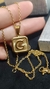 Set Dije Inicial G Dorado Cuadrado con Cadena en internet