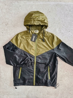 Rompevientos Con Polar Negro/Verde