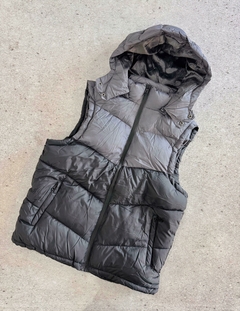Chaleco Puffer Negro/Gris