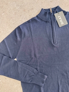 Sweater Medio Cierre Azul Marino - comprar online