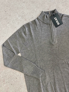 Sweater Medio Cierre Gris - comprar online