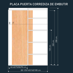 PUERTA PLACA CORREDIZA DE EMBUTIR - MDF / Desde: