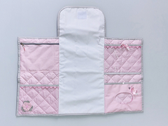 Bolsa trocador portátil - rosa e cinza - comprar online