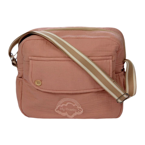 BOLSA MATERNIDADE ALGODÃO MY PROMISE - ROSE - comprar online