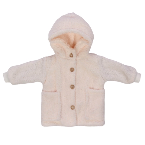 Casaco Teddy Off White com Gorro