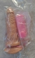 Vibrador com escroto e ventosa - vibro externo rosa 15,5x4,0cm