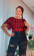 Cropped Feminina de Babado Estiloso XADREZ na internet