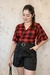 Blusa Semi Cropped Transpassada XADREZ - Jack For Girl