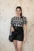 Cropped Feminina de Babado Estiloso XADREZ - loja online