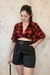 Blusa Semi Cropped Transpassada XADREZ - loja online