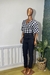 Blusa Semi Cropped Transpassada XADREZ - comprar online