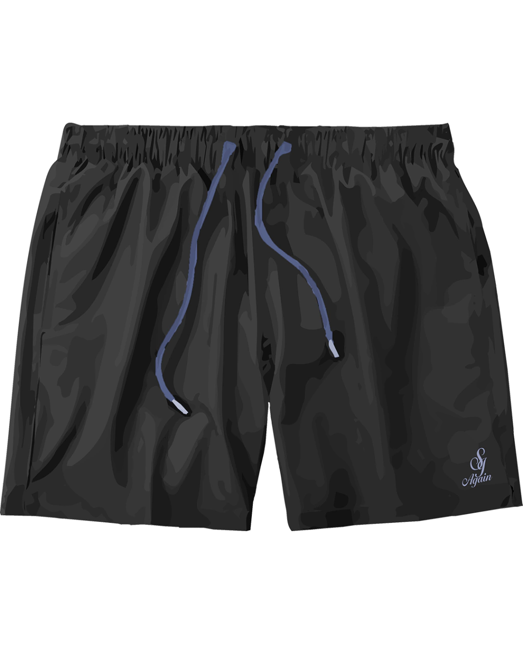 Bermuda Lisse | Preta Masculina com Logo Violeta (Sofisticação & Conforto, Com Sunga Interna)