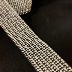 Galón con Strass Termoadhesivo - 35mm - comprar online