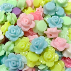 Cuentas Plásticas - Flores Multicolor 16mm - comprar online