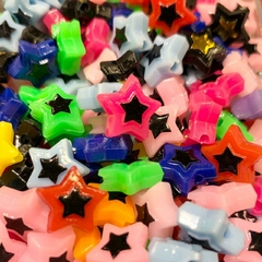 Cuentas Plásticas - Estrellas Multicolor 10mm - comprar online
