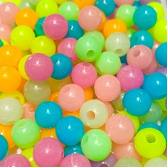 Cuentas Plásticas - Bolitas Multicolor GLOW IN THE DARK 8mm - comprar online