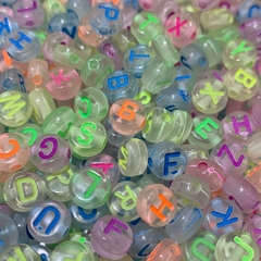 Cuentas Plásticas - Letras Multicolor Cuenta Traslúcido 7mm - comprar online