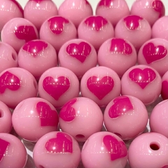 Cuentas Plasticas - Corazón Fucsia Cuenta Rosa 12mm - comprar online