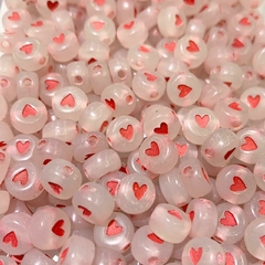Cuentas Plásticas - Corazón Rojo Cuenta Traslúcida 7mm - comprar online