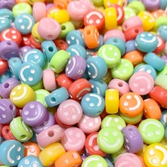 Cuentas Plásticas - Caritas Blanco Cuenta Multicolor 7mm - comprar online