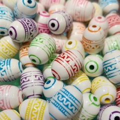 Cuentas Plásticas - Forma Multicolor con Blanco 10mm x 12mm - comprar online