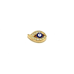 Ojo Turco Pasante Con Strass - 10mm x 15mm - comprar online