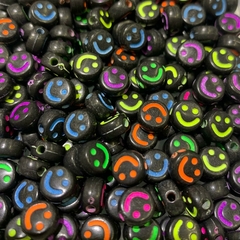Cuentas Plásticas - Caritas Multicolor Cuenta Negro 7mm - comprar online