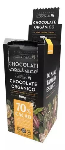 COLONIAL- Barra Choco Organico 70% 10x100grs