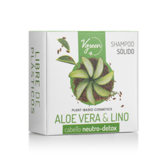 VGREEN-Shampoo Solido Detox Aloe & Lino x 60gr
