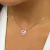 Colar Prata 925 coração pink cravejado - comprar online
