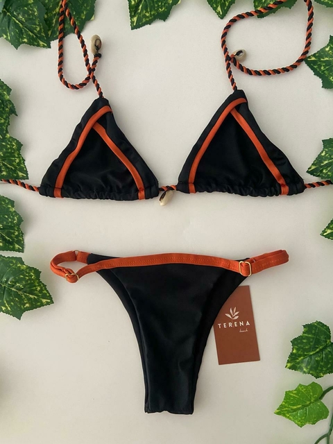 Biquíni Salinas - Preto com Terracota