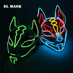 Imagen de Expro máscara de zorro japonés para fiesta de Halloween, máscara de Cosplay c