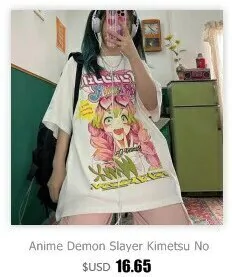 Camiseta con estampado de Anime de dibujos animados japoneses para mujer, ropa d
